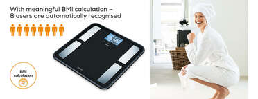 Beurer BF 850 diagnostic bathroom scale in black Product picture