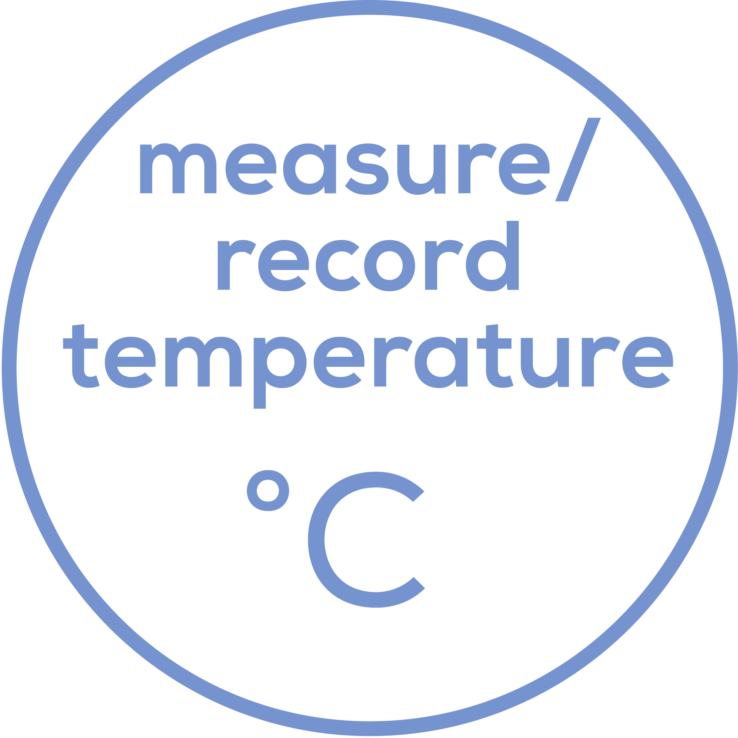 Temperature recording Measurement and entry of the temperature
