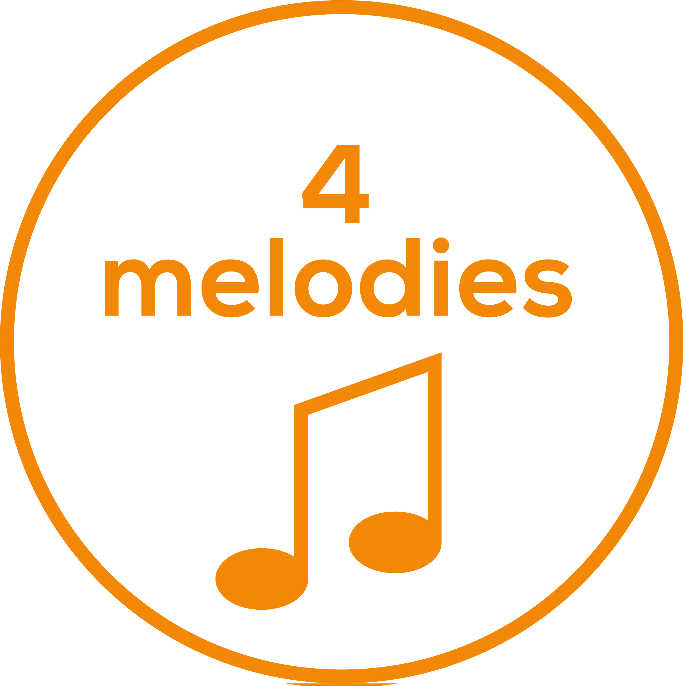 4 melodies Choose between gentle sounds of the sea, a hair dryer, summer night with birdsong or a harmonic melody