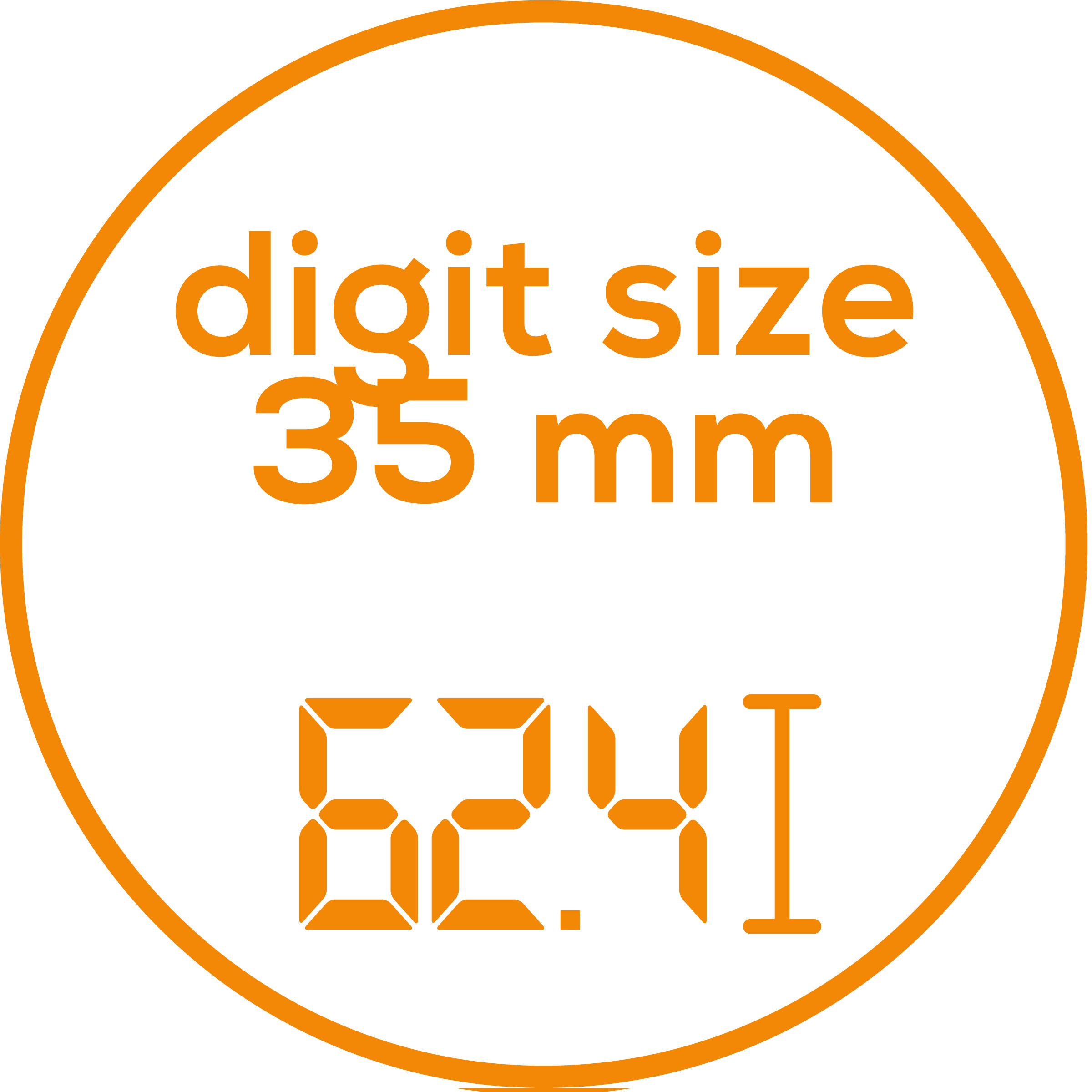 Digit size Digit size: 35 mm