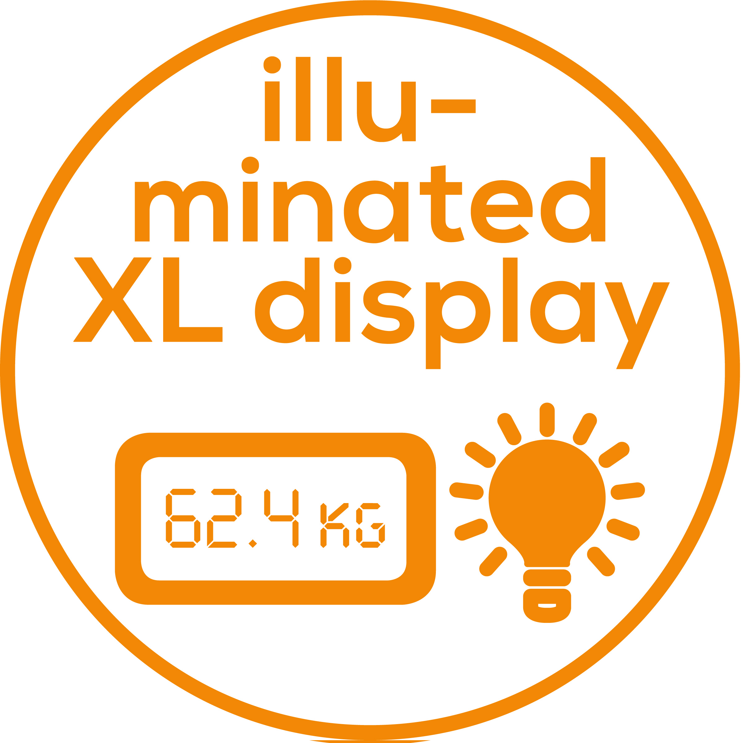 XL display Illuminated, XL display for optimum readability