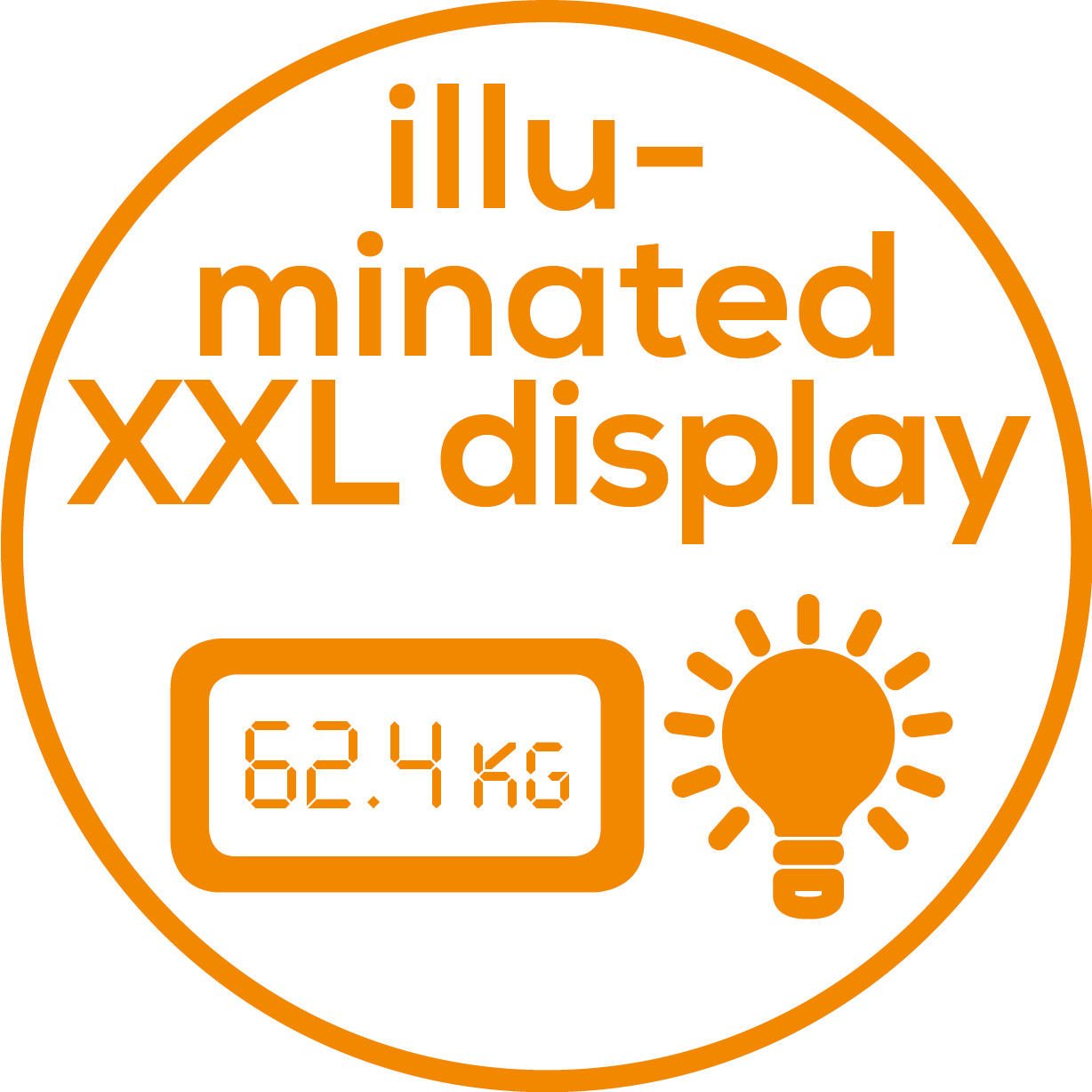 XXL display Illuminated, XXL display for optimum readability