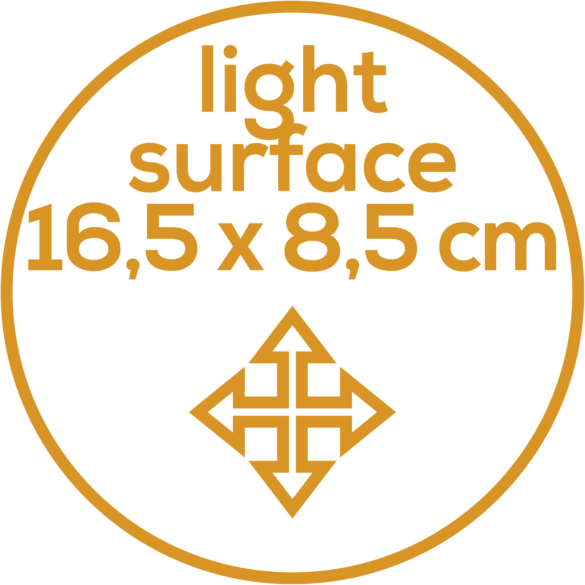 Illumination surface 16.5 x 8.5 cm
