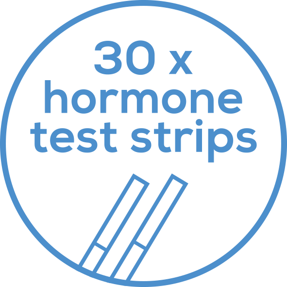 30 test strips Incl. 15 FSH and 15 LH test strips
