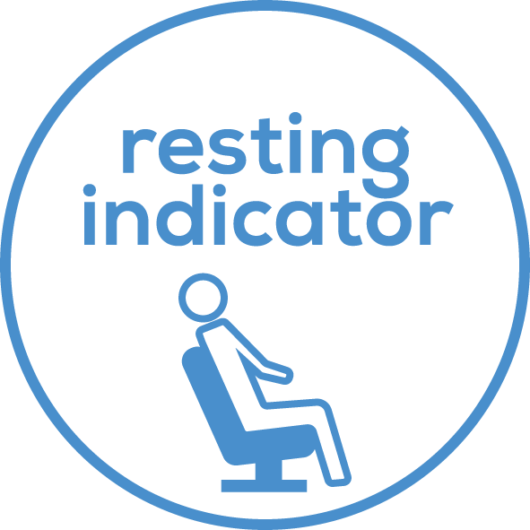 Resting indicator Patented resting indicator for exact measurement results (HSD display = haemodynamic stability diagnostics). Developed by the FIMT (Research Institute for Clinical Medical Technology) in Asperg, Germany.